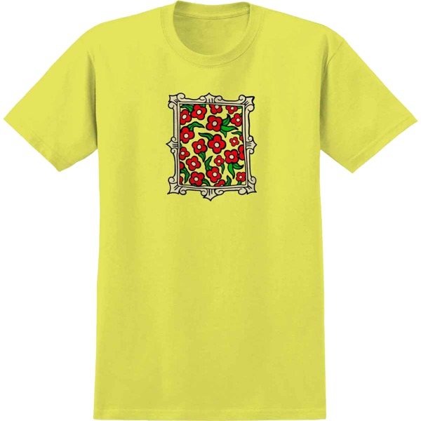 Krooked Skateboards Flower Frame Cornsilk Yellow Men's Short Sleeve T-Shirt - Small