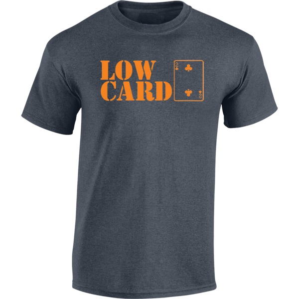 Lowcard Mag Stacked Charcoal Heather Grey / Orange Men's Short Sleeve T-Shirt - Medium