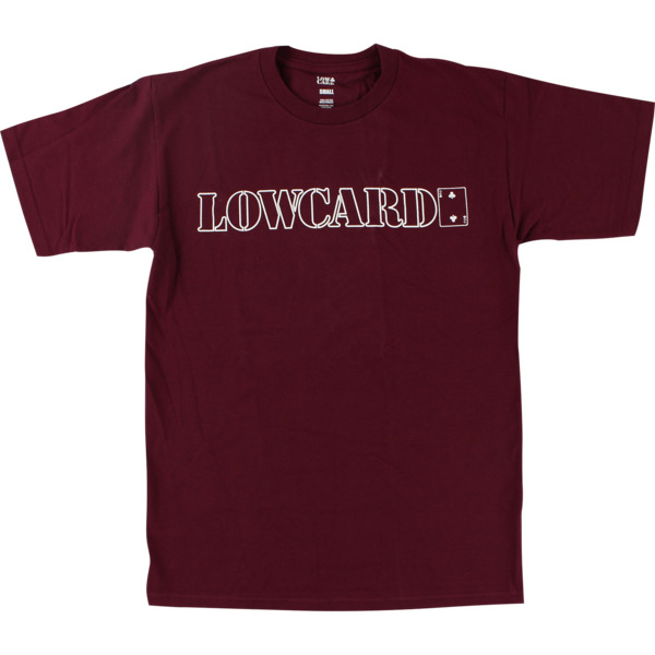 Lowcard Mag Standard Line Maroon / White Men's Short Sleeve T-Shirt - Small
