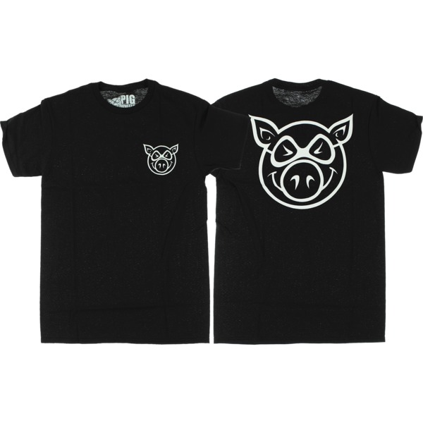 Pig Wheels Head Men's Short Sleeve T-Shirt in Black