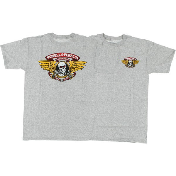 Powell Peralta Winged Ripper Heather Grey Men's Short Sleeve T-Shirt - Large