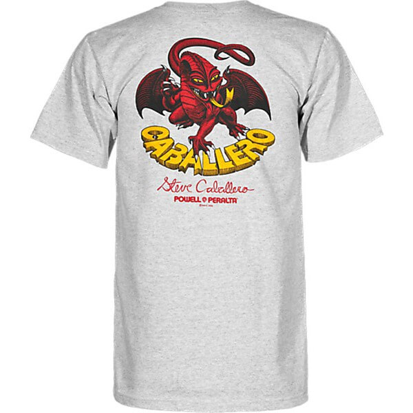 Powell Peralta Steve Caballero Dragon II Athletic Heather Grey Men's Short Sleeve T-Shirt - Small