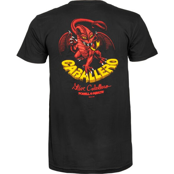 Powell Peralta Steve Caballero Dragon II Black Men's Short Sleeve T-Shirt - Small