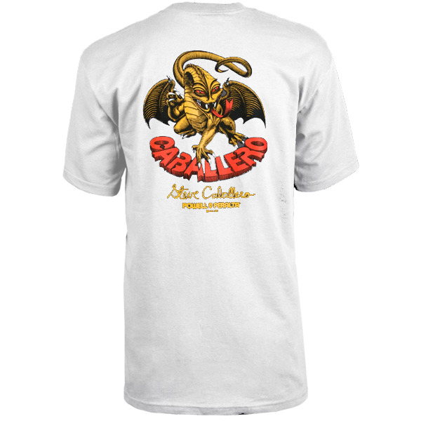 Powell Peralta Steve Caballero Dragon II White Men's Short Sleeve T-Shirt - Medium