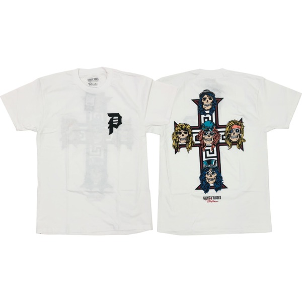 Primitive Skateboarding Guns N' Roses Cross White Men's Short Sleeve T-Shirt - X-Large