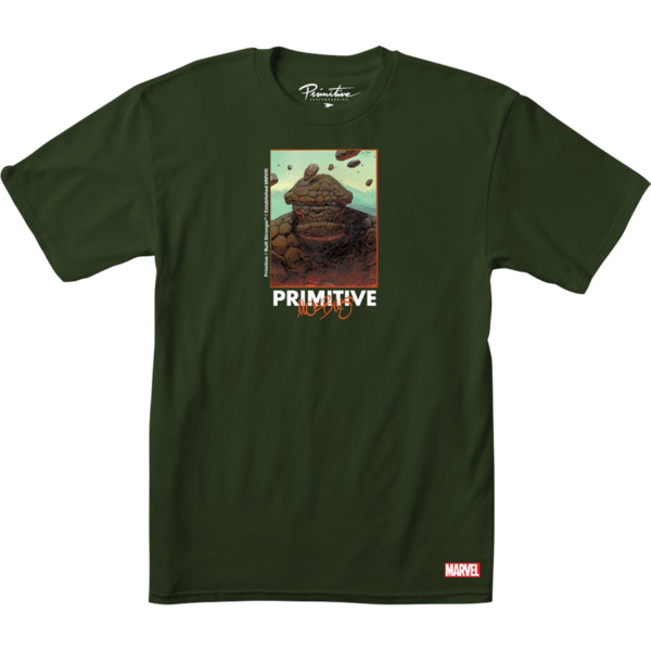 Primitive Skateboarding Marvel The Thing Military Green Men's Short Sleeve T-Shirt - Small
