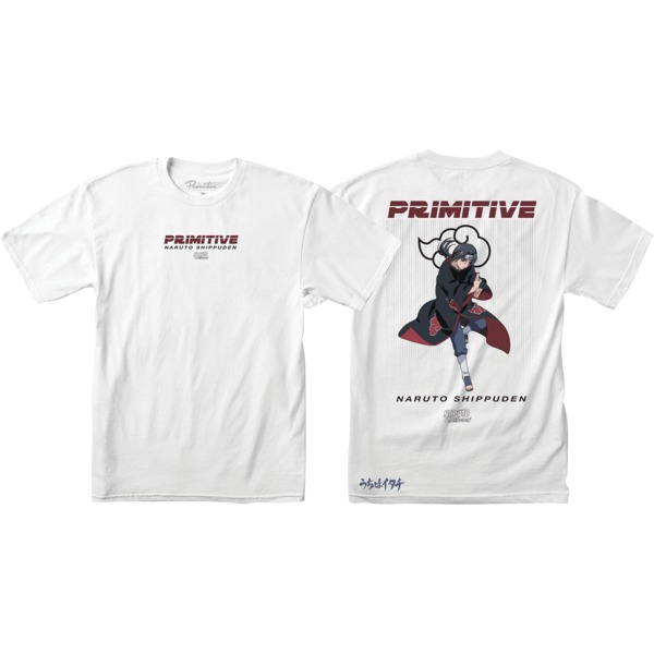 Primitive Skateboarding Naruto Itachi Uchiha Men's Short Sleeve T-Shirt in White