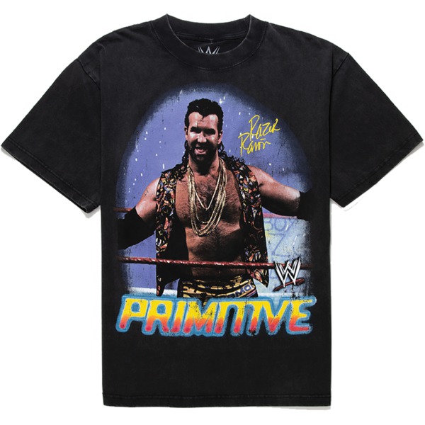 Primitive Skateboarding Razor Heavyweight Black Men's Short Sleeve T-Shirt - Medium
