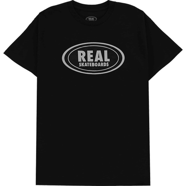Real Skateboards Oval Men's Short Sleeve T-Shirt in Black / Green / Black
