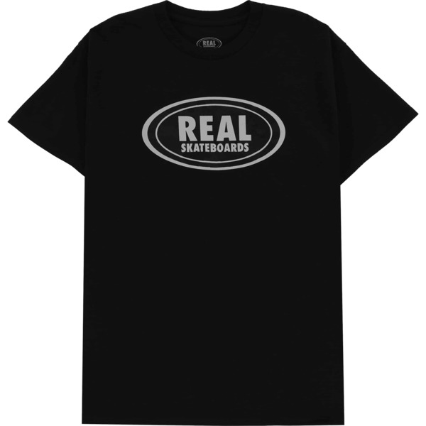 Real Skateboards Oval Black / Green / Black Men's Short Sleeve T-Shirt - Medium