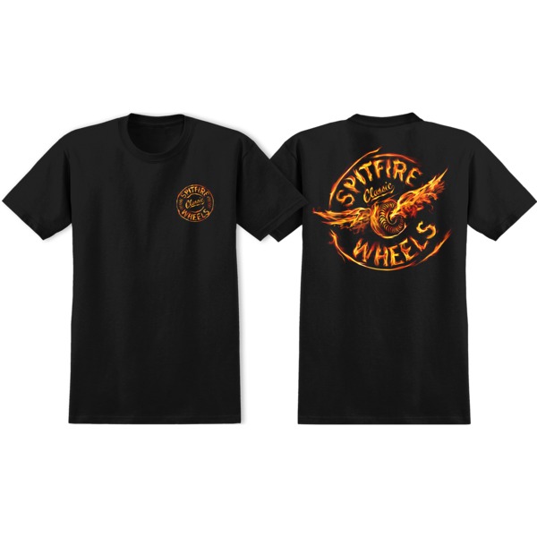 Spitfire Wheels Flamed Flying Classic Black Men's Short Sleeve T-Shirt - Small