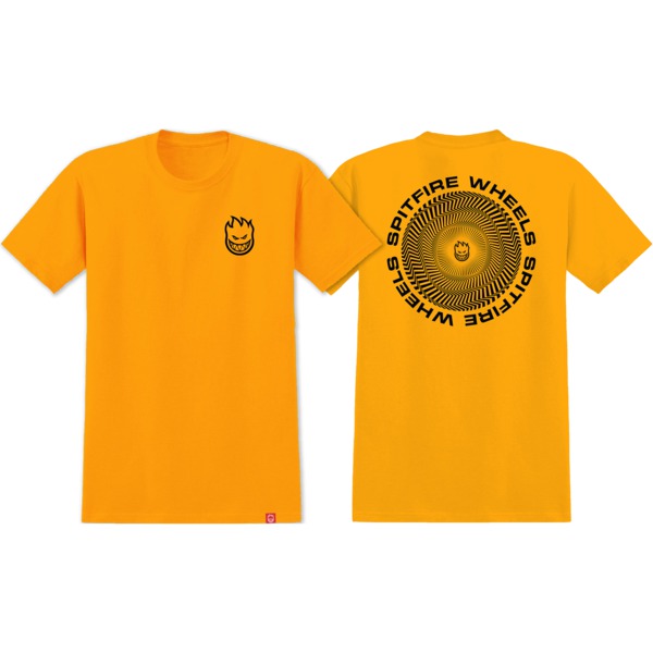 Spitfire Wheels Classic Vortex Gold / Black Men's Short Sleeve T-Shirt - Medium