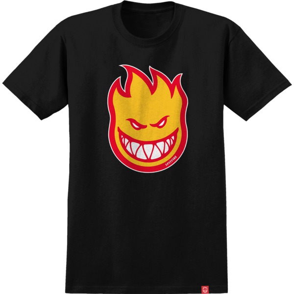 Spitfire Wheels Bighead Fill Black / Gold / Red Men's Short Sleeve T-Shirt - Medium