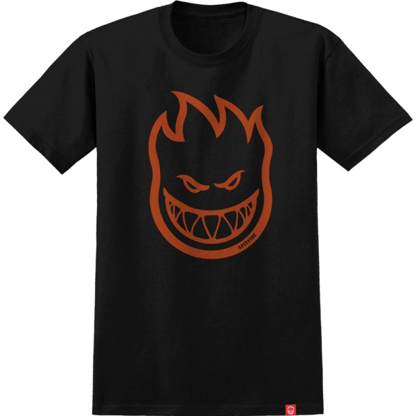 Spitfire Wheels Bighead Men's Short Sleeve T-Shirt in Black / Burnt Orange