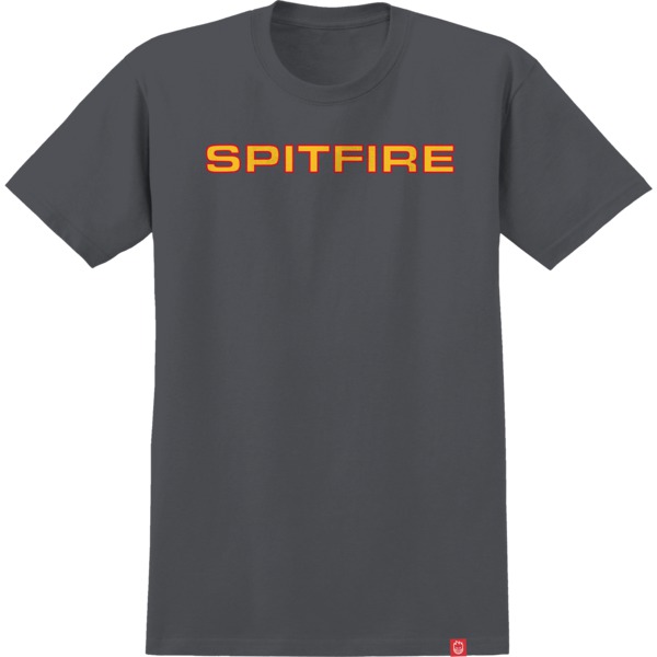 Spitfire Wheels Classic '87 Charcoal / Gold / Red Men's Short Sleeve T-Shirt - X-Large