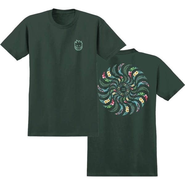 Spitfire Wheels Floral Classic Forest Green Men's Short Sleeve T-Shirt - Small