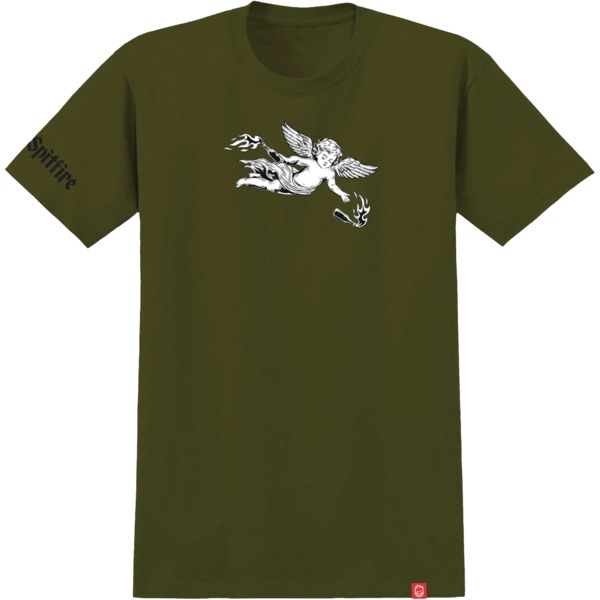 Spitfire Wheels Molotov Angel Military Green Men's Short Sleeve T-Shirt - Small