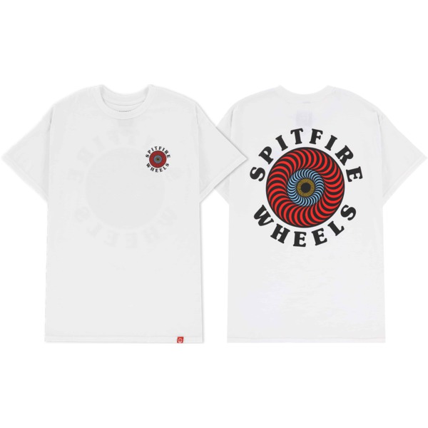 Spitfire Wheels OG Classic Fill Men's Short Sleeve T-Shirt in White / Red / Multi
