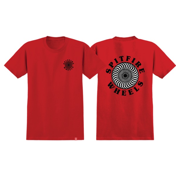 Spitfire Wheels OG Classic Fill Men's Short Sleeve T-Shirt in Red / Black / White