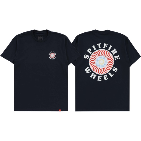 Spitfire Wheels OG Classic Fill Navy / Red Men's Short Sleeve T-Shirt - Medium