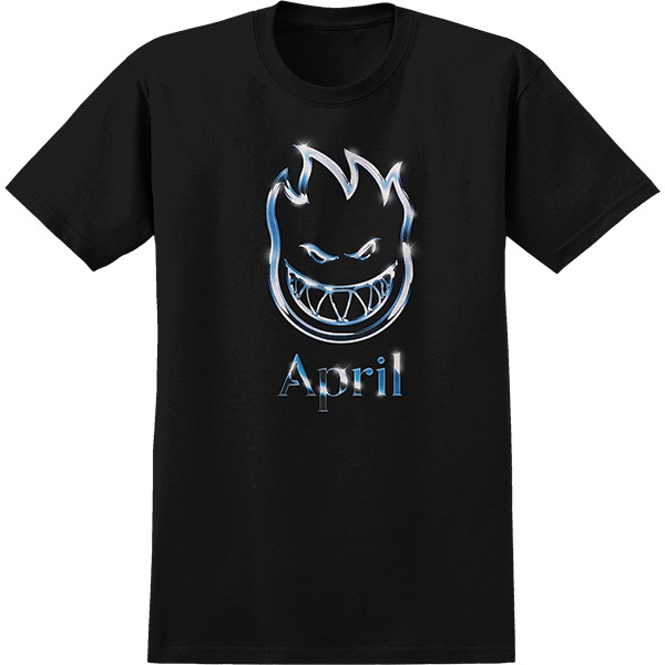 Spitfire Wheels April Chrome Bighead Black Men's Short Sleeve T-Shirt - Small Spitfire Wheels April Chrome Bighead Black Men's Short Sleeve T-Shirt - Small