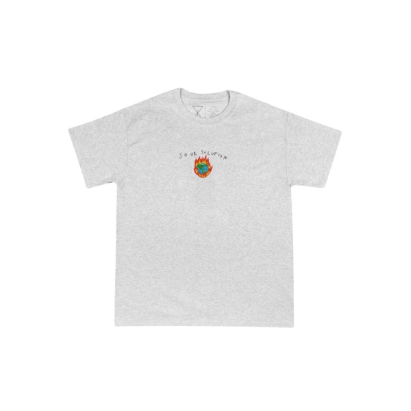 Sour Solution Skateboards In Flames Heather Grey Men's Short Sleeve T-Shirt - Medium
