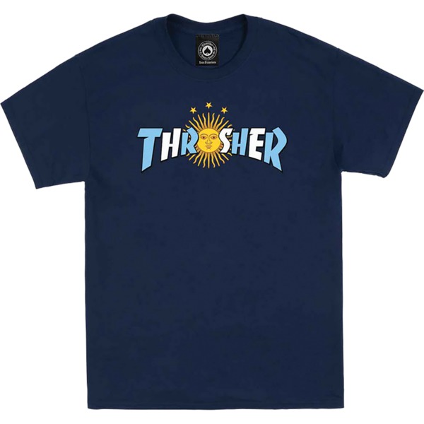 Thrasher Magazine Argentina Estrella Navy Men's Short Sleeve T-Shirt - Small