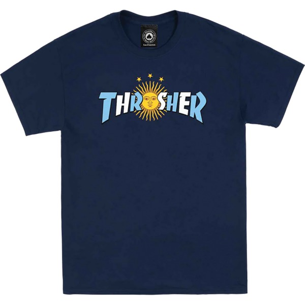 Thrasher Magazine Argentina Estrella Navy Men's Short Sleeve T-Shirt - X-Large