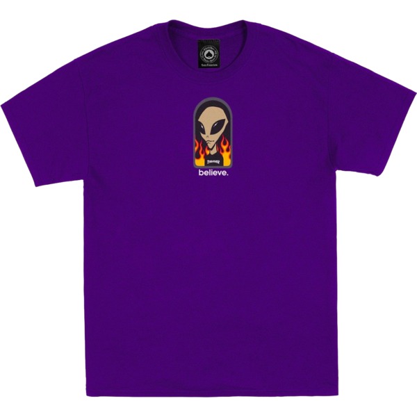 Thrasher Magazine Alien Workshop Believe Men's Short Sleeve T-Shirt in Purple