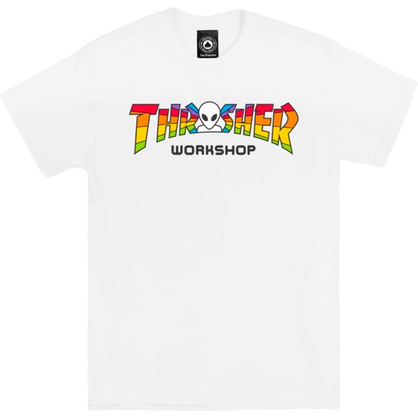 Thrasher Magazine Alien Workshop Spectrum White Men's Short Sleeve T-Shirt - X-Large
