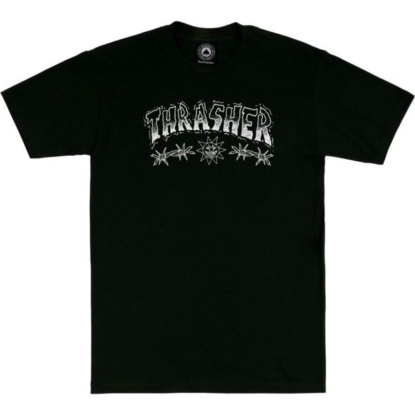 Thrasher Magazine Barbed Wire Black Men s Short Sleeve T Shirt