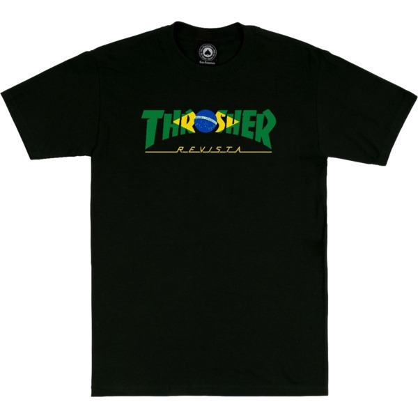 Thrasher Magazine Brazil Revista Black Men's Short Sleeve T-Shirt - Medium