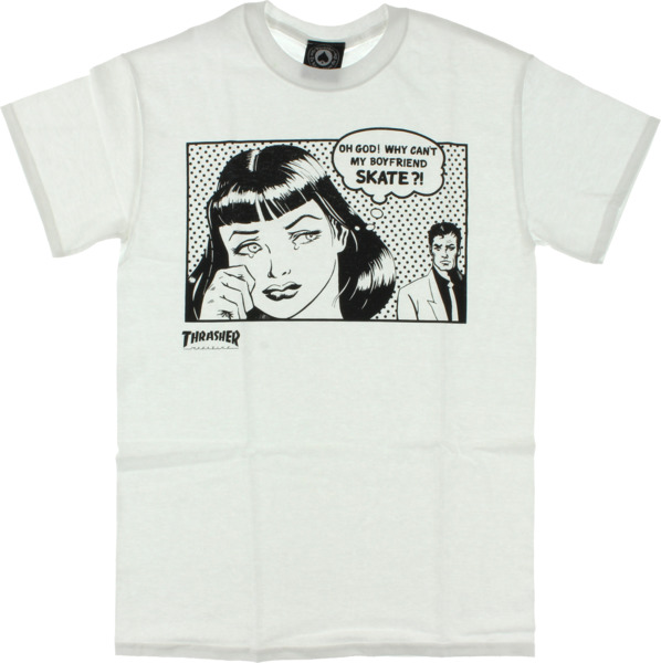 Thrasher Magazine Boyfriend Men's Short Sleeve T-Shirt in White