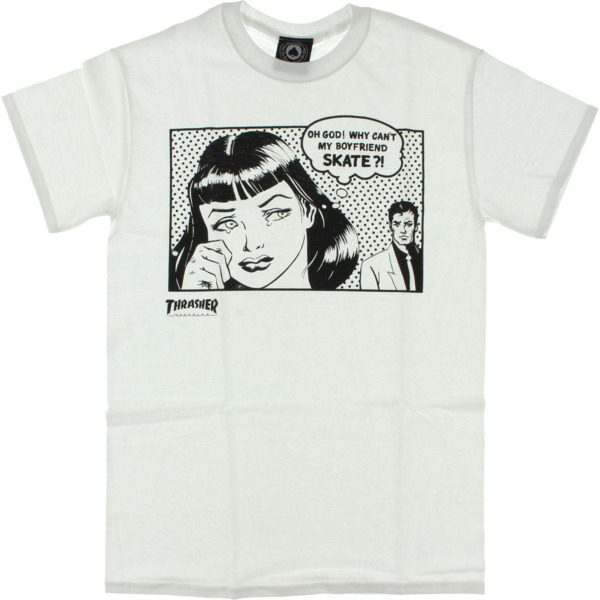 Thrasher Magazine Boyfriend White Men's Short Sleeve T-Shirt - Large