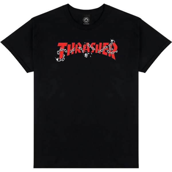 Thrasher Magazine Daniel Shepard Chains Black Men's Short Sleeve T-Shirt - Medium