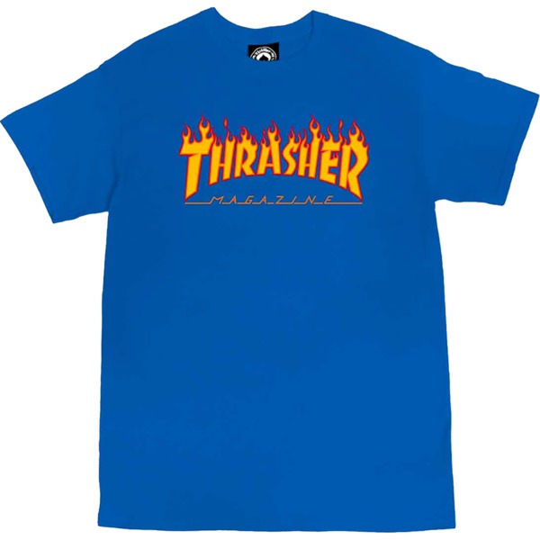 Thrasher Magazine Flame Royal Blue Men's Short Sleeve T-Shirt - Small
