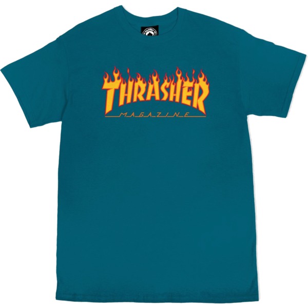Thrasher Magazine Flame Men's Short Sleeve T-Shirt in Galapagos Blue