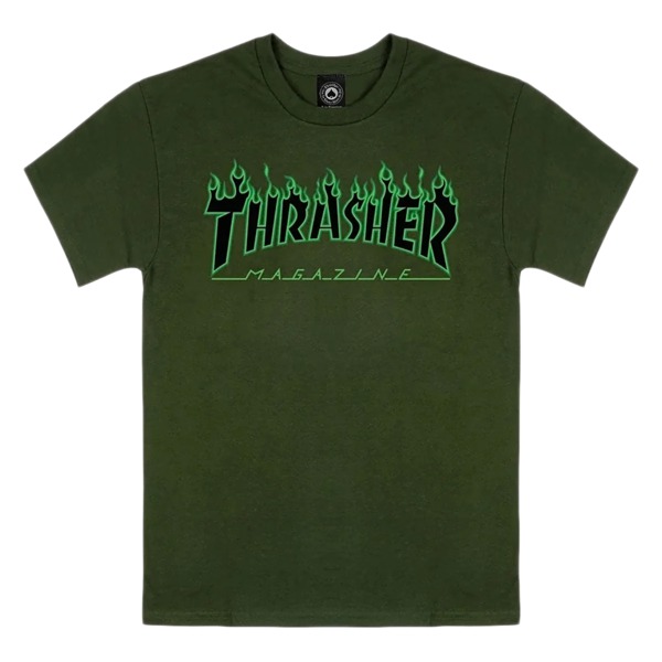 Thrasher Magazine Flame Forest / Black Men's Short Sleeve T-Shirt - X-Large