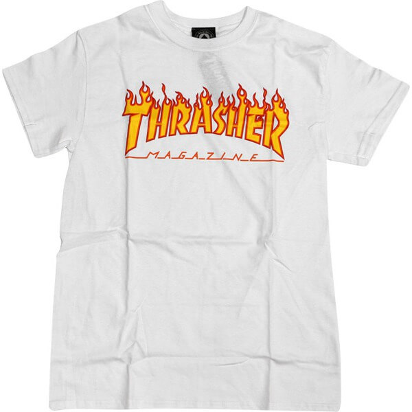 Thrasher Magazine Flame White Men's Short Sleeve T-Shirt - XX-Large