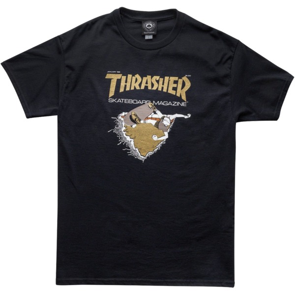 Thrasher Magazine First Cover Black / Gold Men's Short Sleeve T-Shirt -  Large