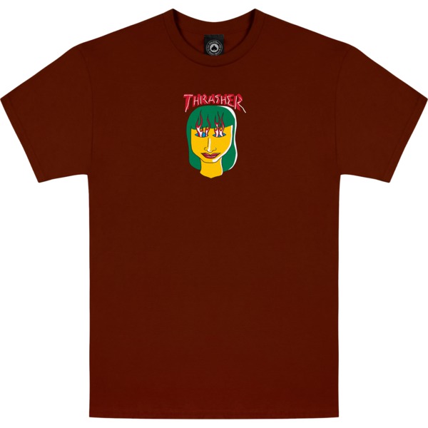 Thrasher Magazine Mark Gonzales Talk Shit Maroon Men's Short Sleeve T-Shirt - Medium