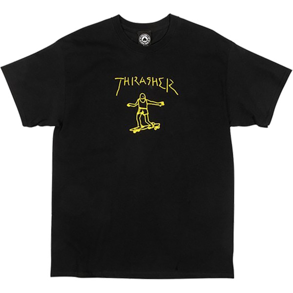 Thrasher Magazine Gonzales Men's Short Sleeve T-Shirt in Black / Yellow