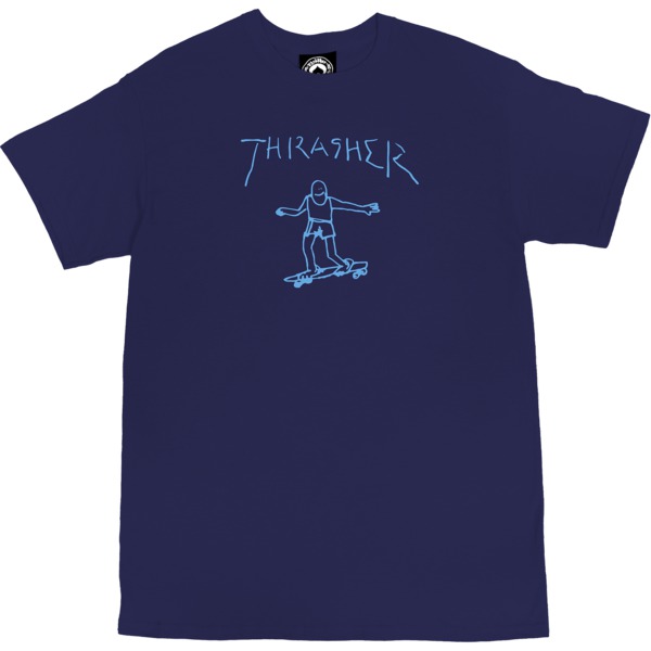 Thrasher Magazine Gonz Logo Navy / Light Blue Men's Short Sleeve T-Shirt - Large