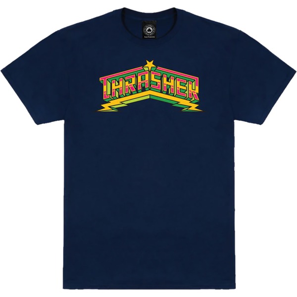 Thrasher Magazine Luchadora Navy Men's Short Sleeve T-Shirt - Medium Thrasher Magazine Luchadora Navy Men's Short Sleeve T-Shirt - Medium