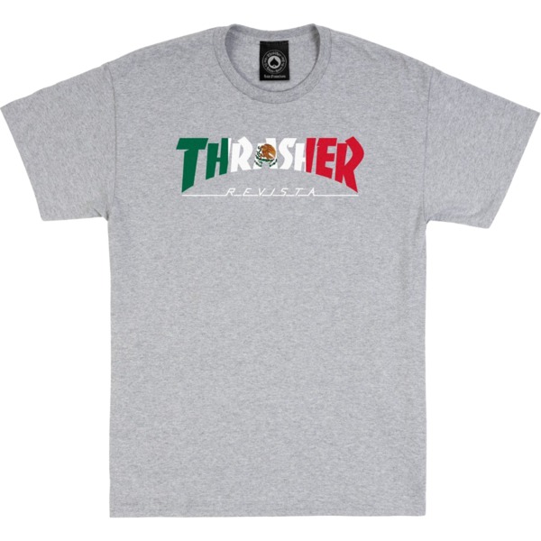 Thrasher Magazine Mexico Heather Grey Men's Short Sleeve T-Shirt - X-Large