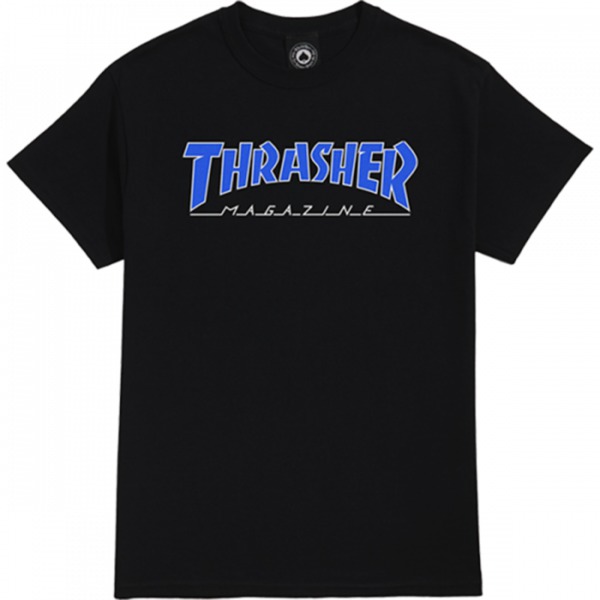 Thrasher Magazine Outline Black / Blue Men's Short Sleeve T-Shirt - Large