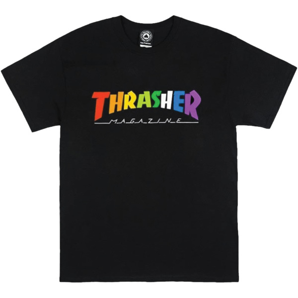 Thrasher Magazine Rainbow Mag Black Men's Short Sleeve T-Shirt - Small