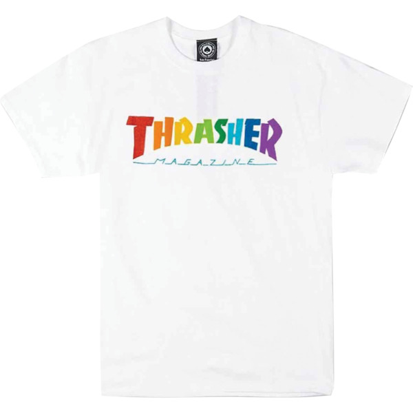 Thrasher Magazine Rainbow Mag White Men's Short Sleeve T-Shirt - Large