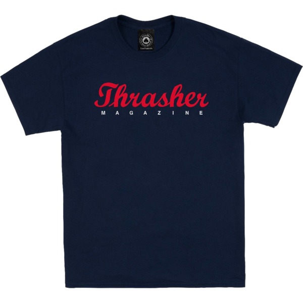 Thrasher Magazine Script Navy Men's Short Sleeve T-Shirt - Small