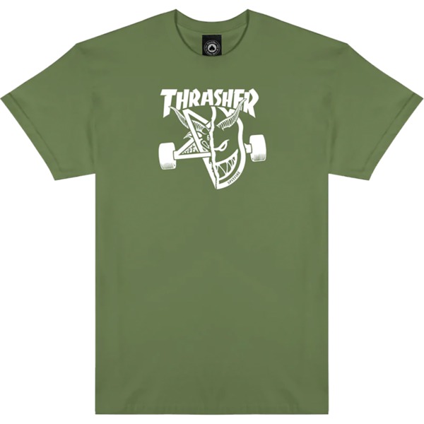 Thrasher Magazine Spitfire Thrash And Burn Military Men's Short Sleeve T-Shirt - Medium Thrasher Magazine Spitfire Thrash And Burn Military Men's Short Sleeve T-Shirt - Medium
